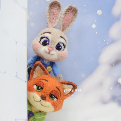 羊毛毡疯狂动物城尼克朱迪材料包