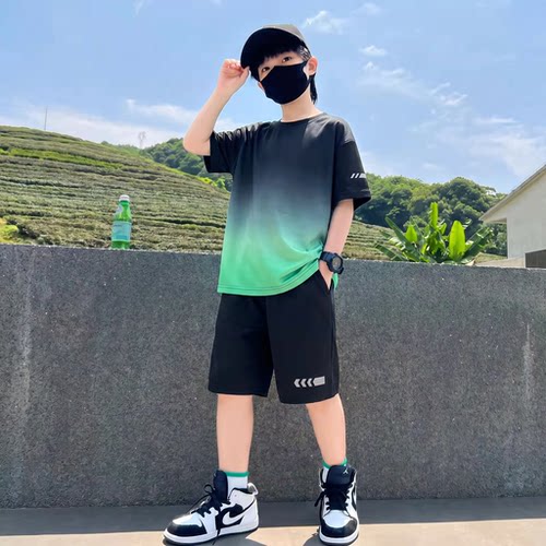 男童夏季套装2026新款潮夏日透气套装中大童装儿童短袖短裤两件套