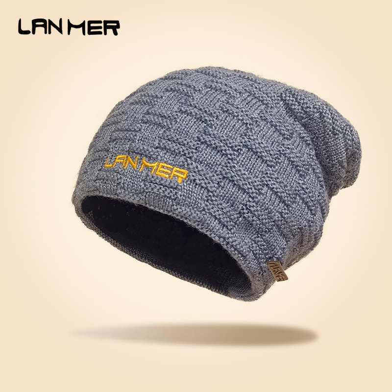 大头围粗毛线帽子男女秋冬保暖堆堆冷帽显脸小针织护耳帽1107H2