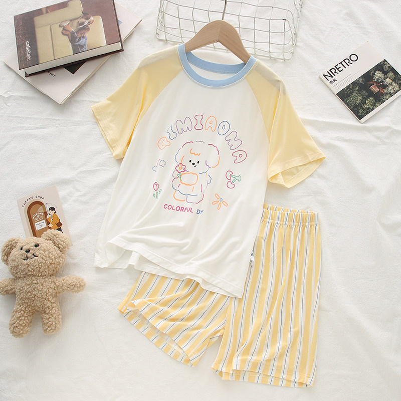 『多巴胺凉感睡衣』莫代尔儿童家居服女童睡衣空调服短袖短裤套装
