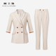 杏色薄款 双排扣职业女裤 半袖 美尔雅女装 西服套装 时尚 套装 210