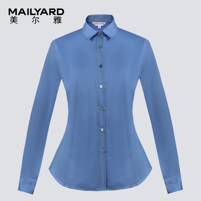 美尔雅女装纯棉免烫长袖衬衫