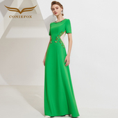 创意狐主持人小礼服高端轻奢晚宴会聚会名媛气质礼裙演出连衣裙女