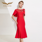 创意狐宴会主持人礼服高端轻奢小众平时可穿2025名媛气质连衣裙女