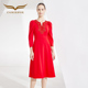 创意狐晚礼服2024新款 红色小礼服平时可穿连衣裙 结婚当天新娘便装