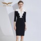 创意狐礼服裙法式 主持人宴会小礼服平时可穿连衣裙 赫本风黑色短款