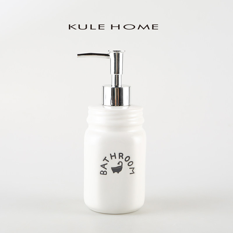 KULE HOME 陶瓷洗手液浴室按压式分装瓶创意北欧酒店会所皂液器罐