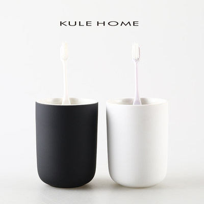 KULEHOME陶瓷创意情侣漱口杯