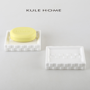 创意方形陶瓷手工香皂盒肥皂盒卫生间浴室酒店置物托架 KULE HOME