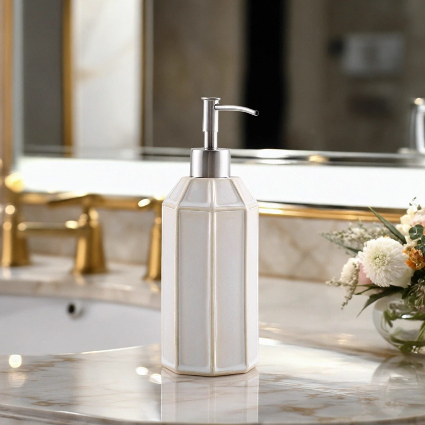 KULEHOME创意小方格乳液瓶陶瓷