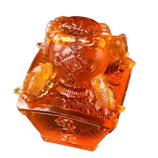 易明开居灵蛇进禄宝吉懿水琉璃摆件属牛2026马年吉祥物办公室卧室