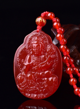 花边守护神属蛇红玛瑙吊坠项链