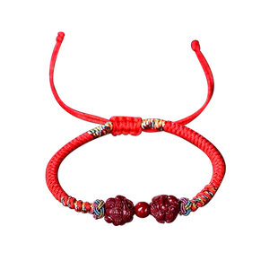 虎马保岁朱砂手机链钥匙扣吊坠2026年属狗三合局挂饰虎形马形饰品