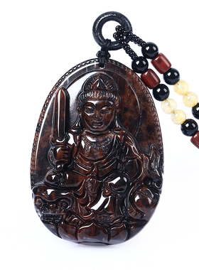 金丝文殊菩萨属兔守护神红竹石