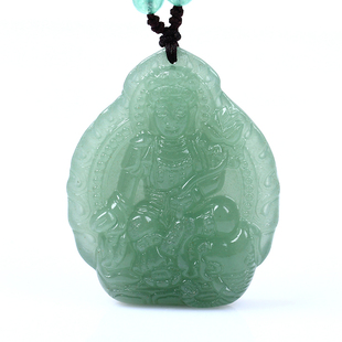 绿东陵玉生肖本命佛八大守护神普贤菩萨曼唯肖龙佛谛坠吊坠