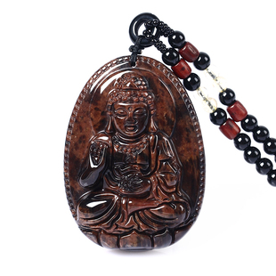 天然红竹石金丝红曜石阿弥陀佛吊坠生肖属狗属猪守护神本命佛