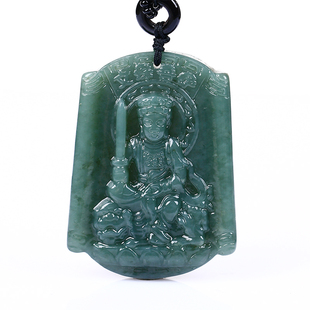 属兔本命佛文殊菩萨和田青玉吊坠曼唯肖兔佛谛坠项链