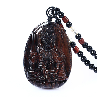 天然红竹石金丝红曜石不动尊菩萨吊坠生肖属鸡守护神本命佛