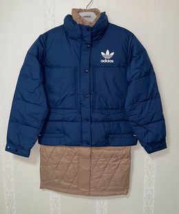 潮包背 现货 Adidas 三叶草女款两件套棉服马甲羽绒服 GQ1231