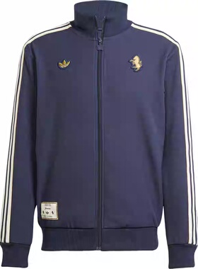 潮包背 现货 Adidas 三叶草男款尤文图斯足球夹克 外套 JF0459