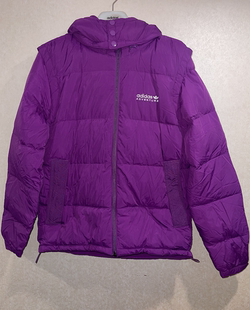 潮包背 现货 Adidas 三叶草男款运动休闲羽绒服 H13575