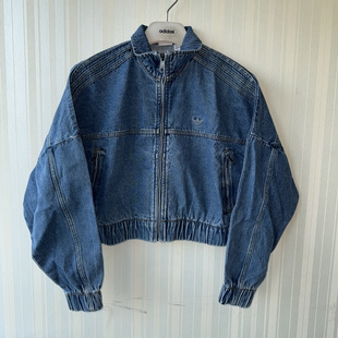 现货 牛仔运动外套 Adidas 复古短款 IW5762 三叶草女款 潮包背