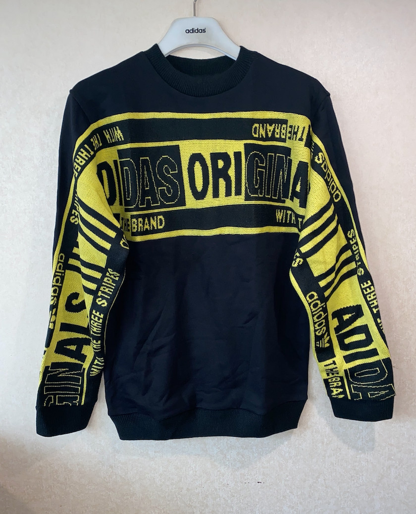 Adidas潮包撞色运动休闲套头卫衣