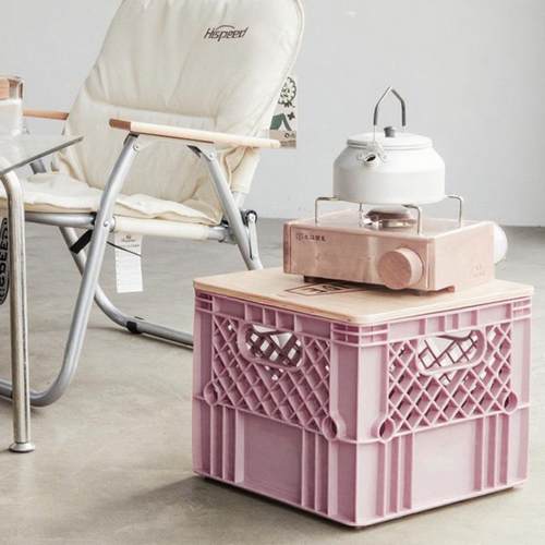 加厚pp收纳筐户外露营桌面凳子可移动高颜车载家用咖啡店陈列筐