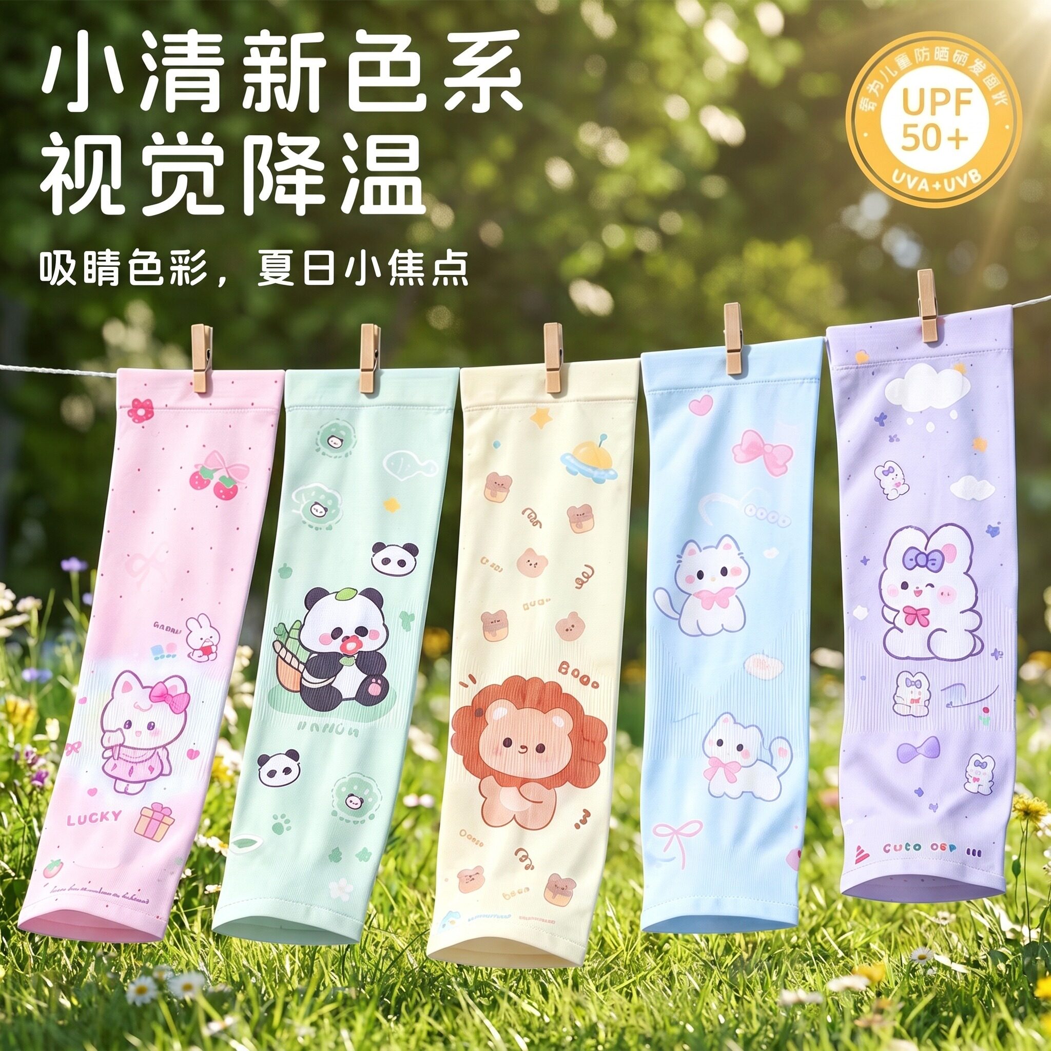 儿童防晒手套2026新款夏季防紫外线学生冰丝冰袖户外遮阳防晒袖套