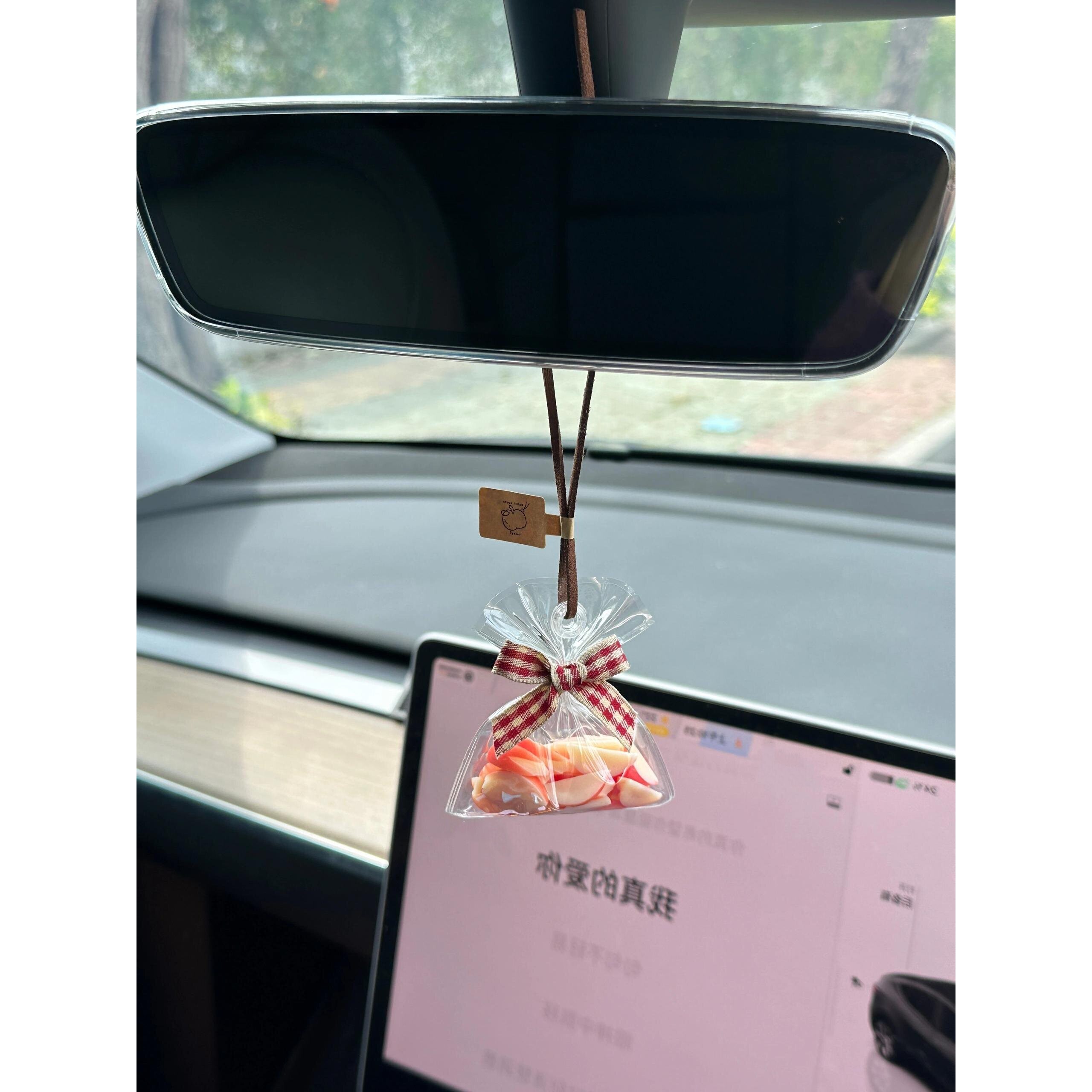 苹苹安安～一口袋苹果创意手作苹果车挂道具甜美车内摆件汽车挂件