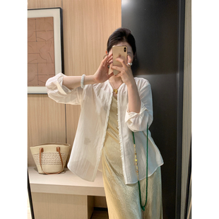 夏上新15真丝南油品质女人味优雅大方防晒衫 王奕可amzg