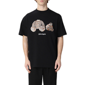 Palm 印花 宽松街头时尚 Angels豹纹断头熊短袖 T恤男女同款