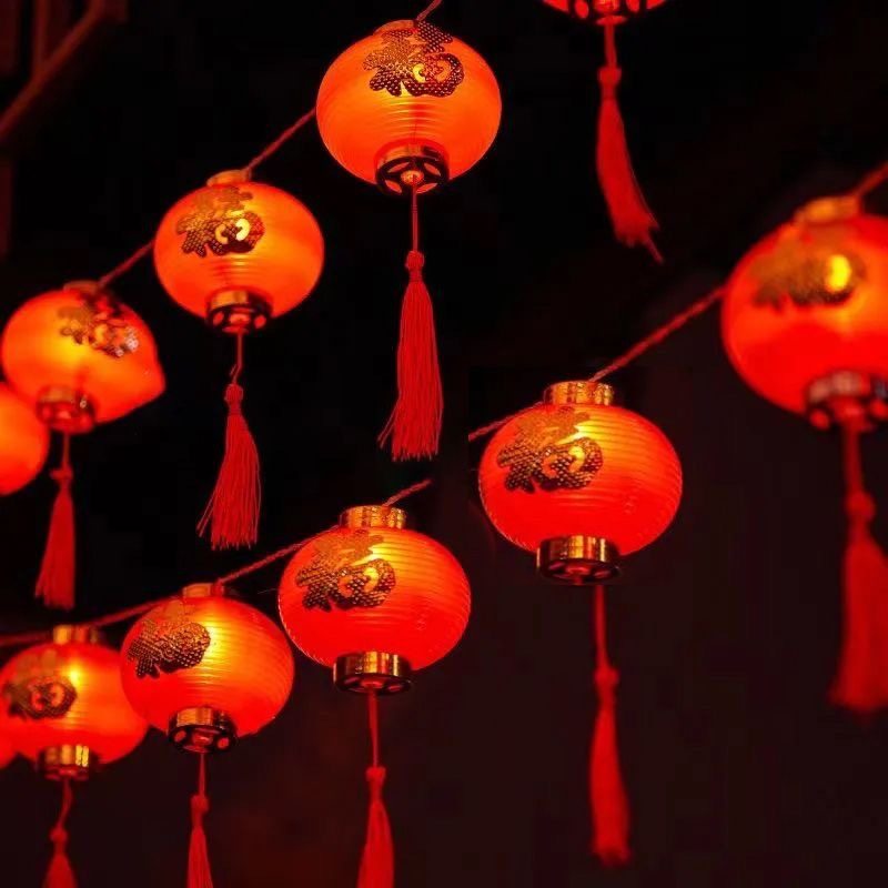 新款led春节福字红灯笼灯串过年户外彩灯灯串装饰氛围灯场景布置,家装灯饰光源,室内LED灯带,淘宝优惠券,粉丝福利购,淘宝优惠卷