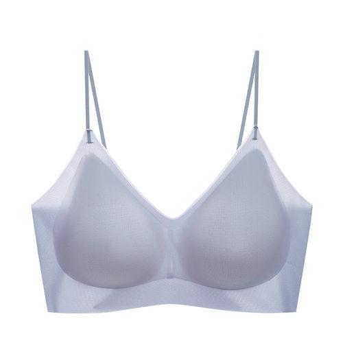 草本内衣女无痕通勤夏季超薄无钢圈小胸聚拢透气凉感背心式文胸