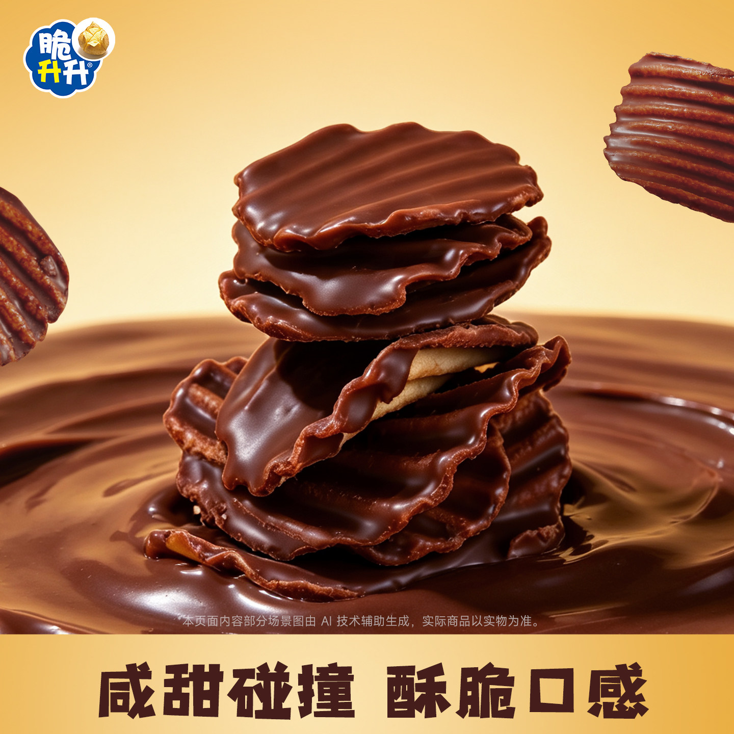 【百亿】脆升升巧克力薯片纯可可脂网红好吃的零食节日礼物