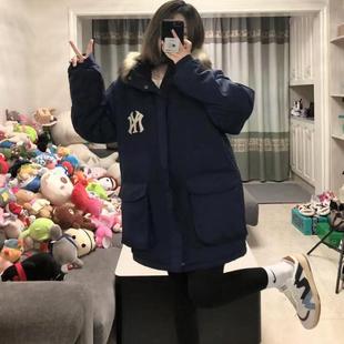 【反季折扣】韩国代购工装羽绒服毛领加厚保暖户外男女同款外套冬