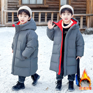 保暖棉袄潮宝 连帽男宝冬装 男童羽绒服儿童白鸭绒外套冬装 2025新款