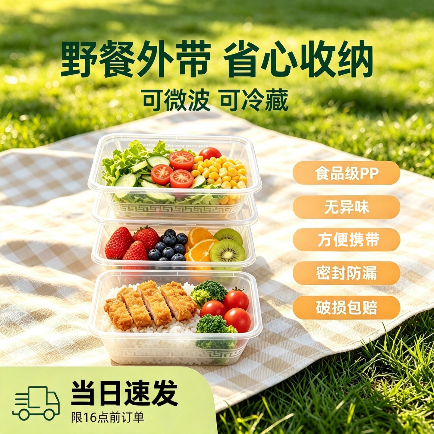 盒王道一次性透明打包盒加厚