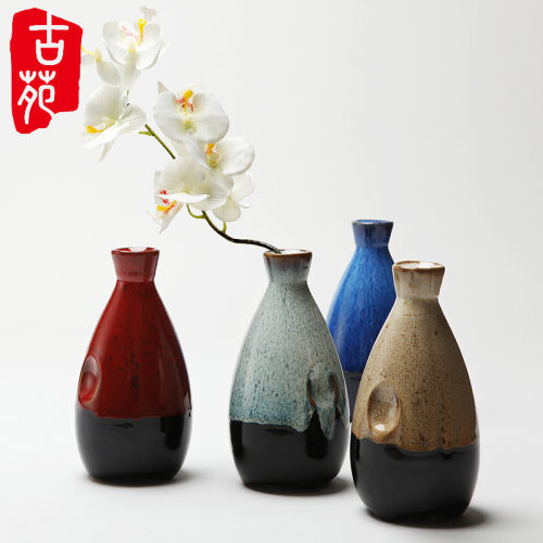 日式仿古一斤装土陶酒壶