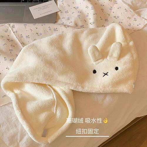 网红加厚兔子干发巾干发帽珊瑚绒卡通吸水速干浴帽洗头发毛巾浴帽