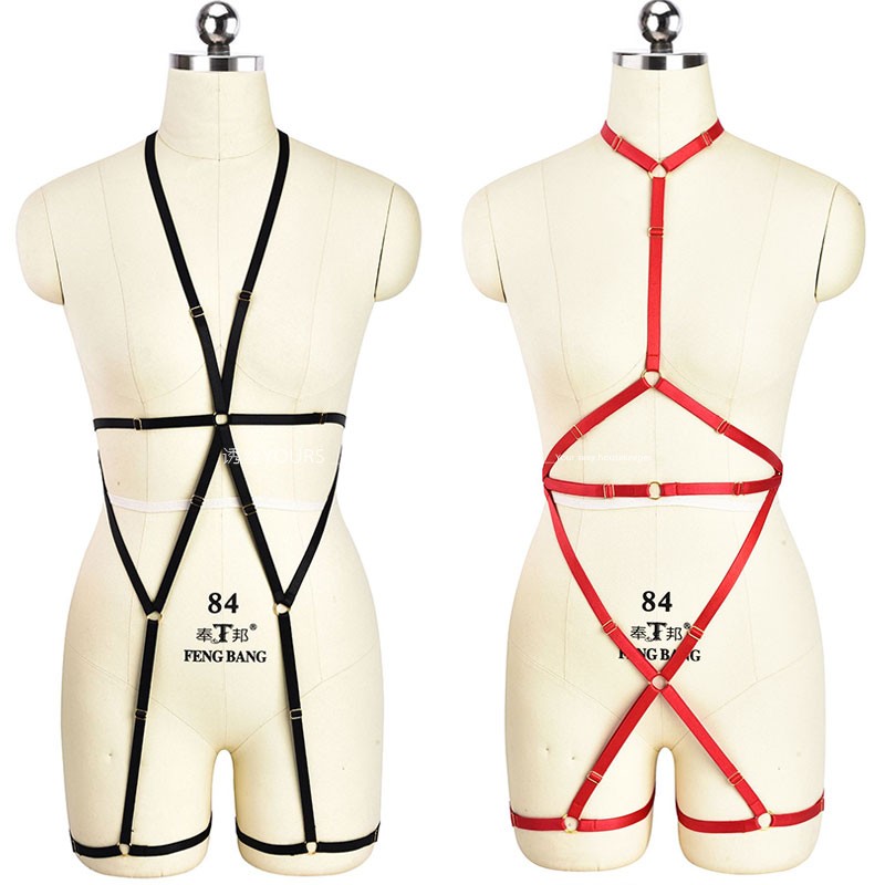 欧美老外情趣捆绑绳衣连体分胸