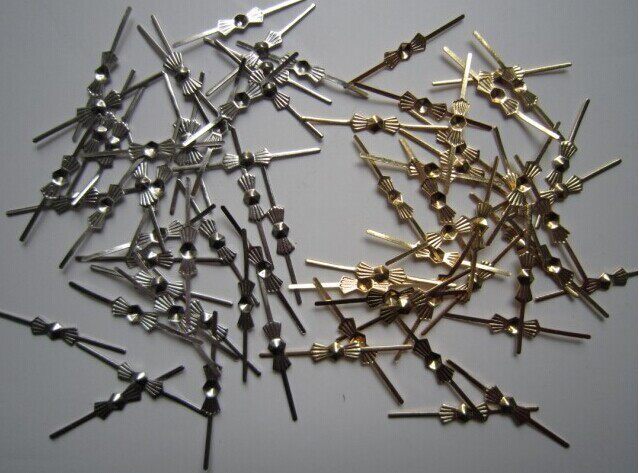 金色银色蝴蝶扣金属连接八角珠长条水晶DIY珠帘灯饰配件链接器