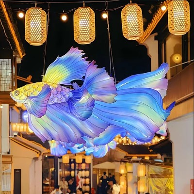 户外大型花灯防水鱼花灯节日彩灯