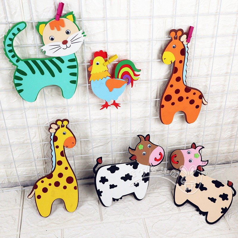 泡沫卡通动物贴画 幼儿园学校教室布置墙贴黑板报区角装饰小动物