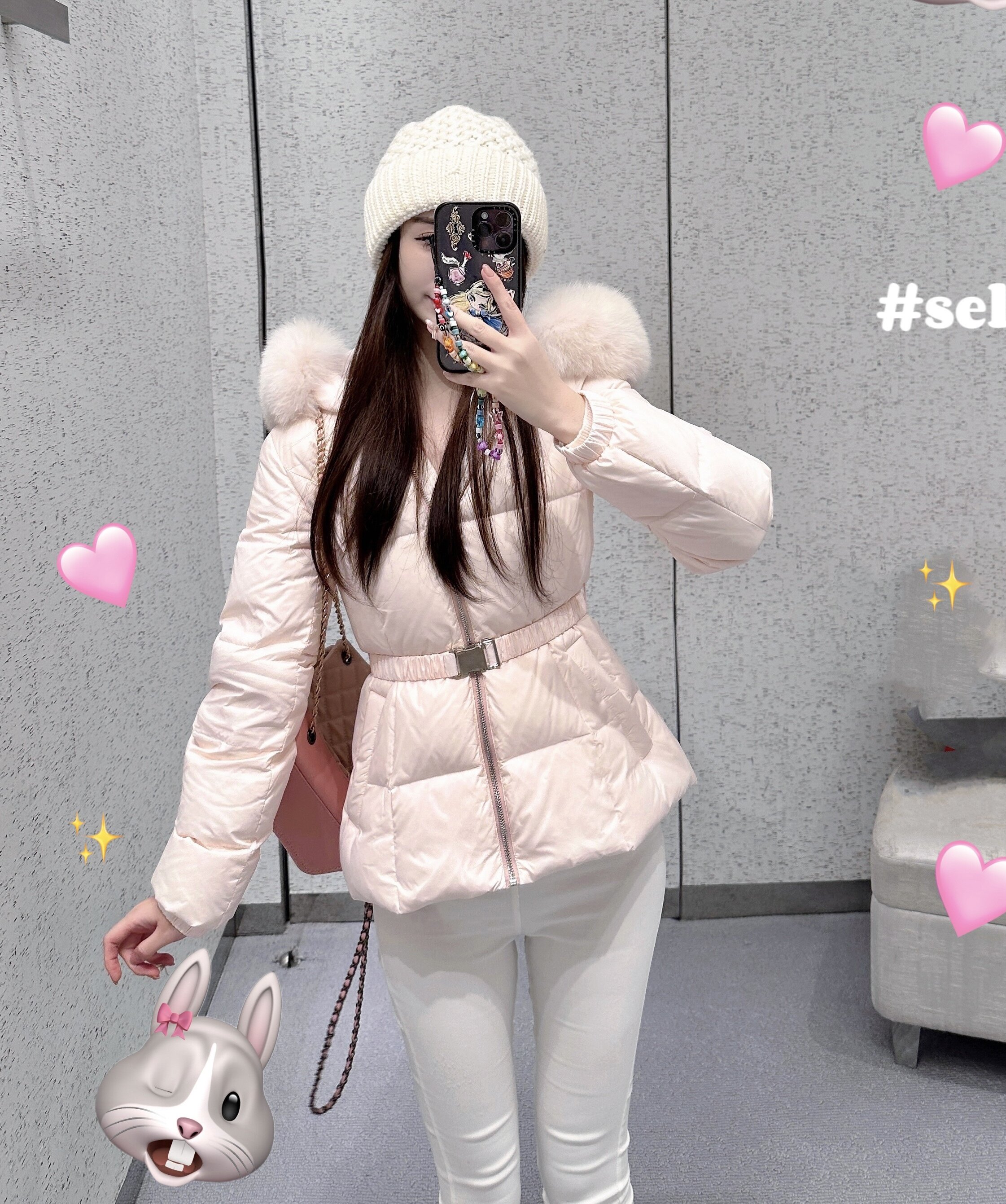 Angeli 原创【樱花雪姬】鸭绒 狐狸毛领收腰显瘦羽绒服