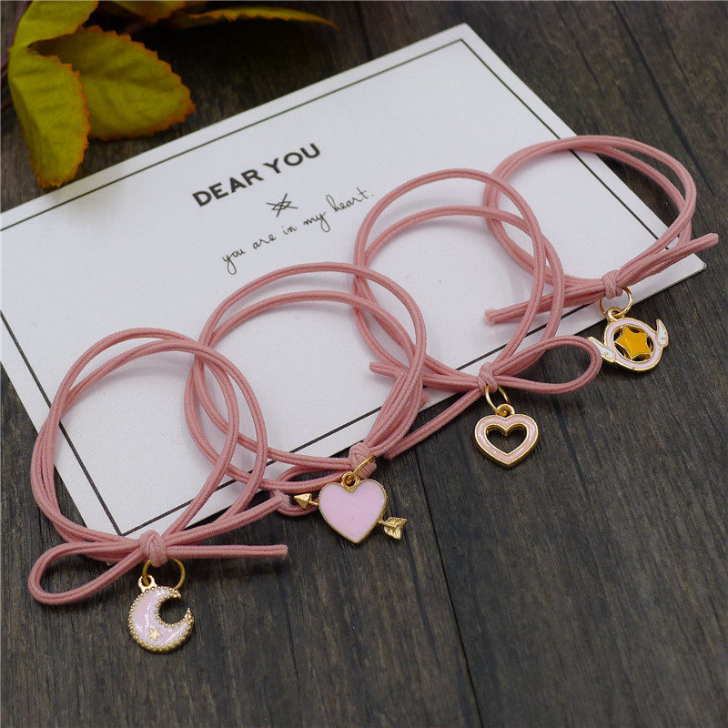 日韩可爱粉色蝴蝶结发绳少女心吊坠发圈绑头发皮筋皮套发饰女头绳