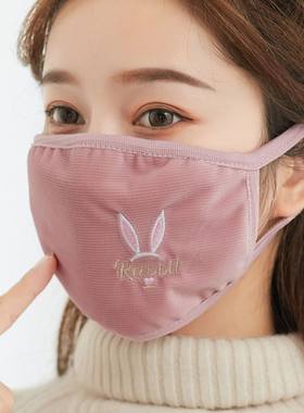 冬季口罩女纯棉加大加厚防风防尘防寒保暖透气时尚棉布成人可水洗