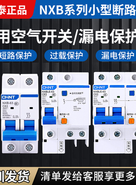 正泰空气开关NXB-63家用空开漏保32A小型断路器1P2P3P16A电闸DZ47