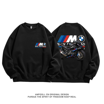 宝M10000RR双R摩托车骑士装备纯棉圆领卫衣服马秋季长袖T恤衫男装