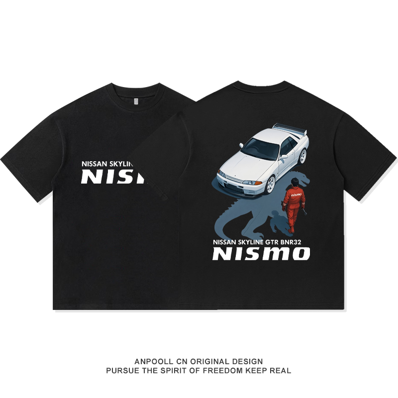 NISMO日产尼桑GTR32改装文化JDM哥斯拉联动夏季短袖T恤衫男装衣服
